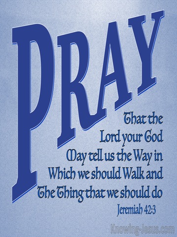 Jeremiah 42:3 Pray That The Lord May Show Us The Way (blue)